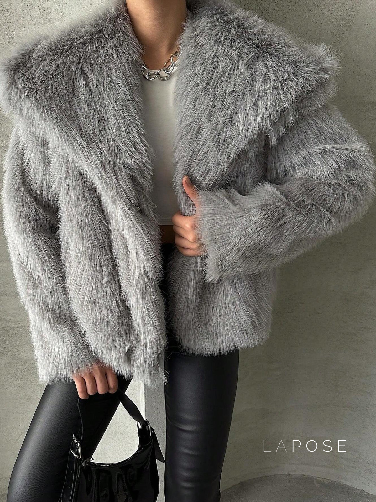 Nathalia Faux Fur Lapel Jacket [AGWATNSR]