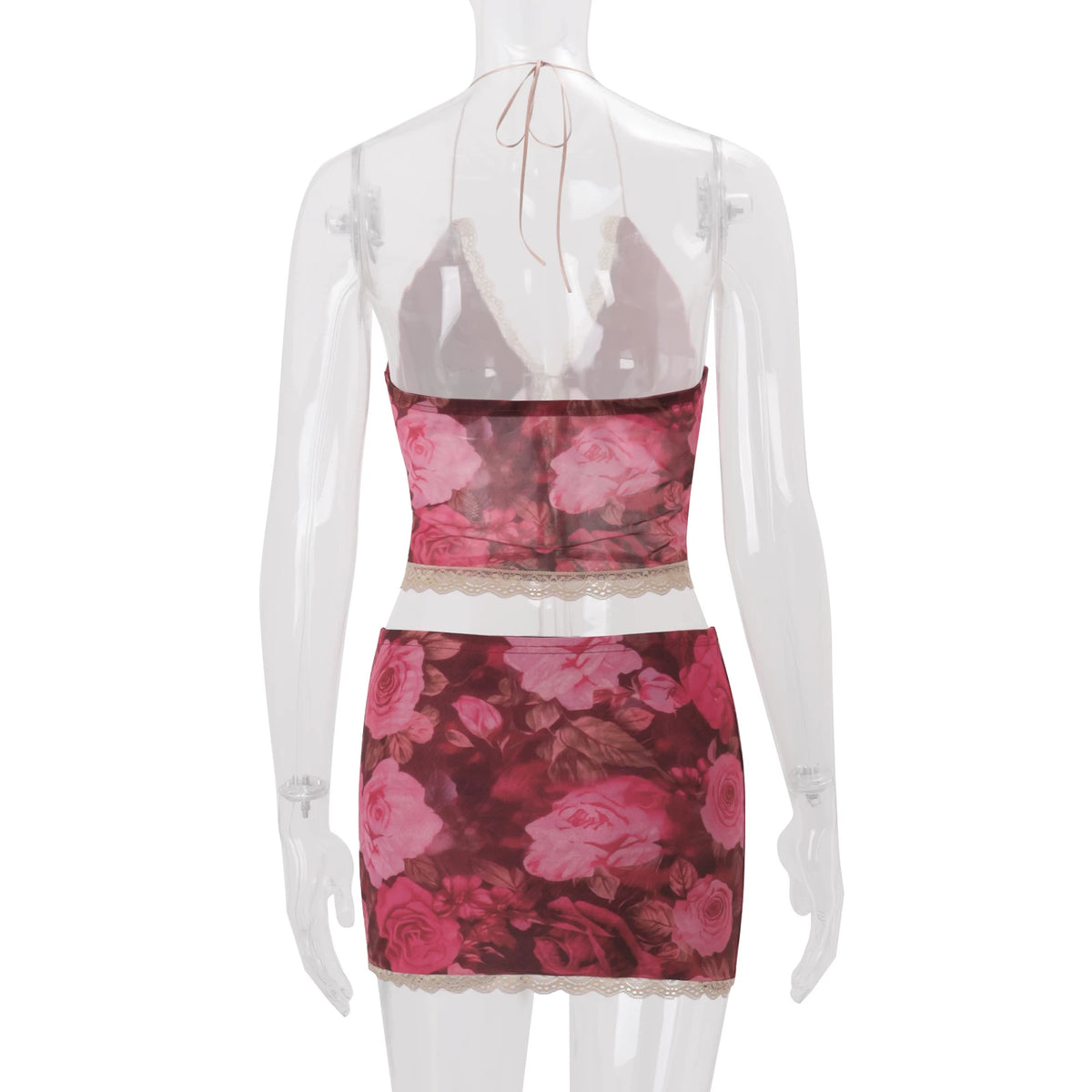 LaPose - Nava Floral Lace Mini Skirt Set