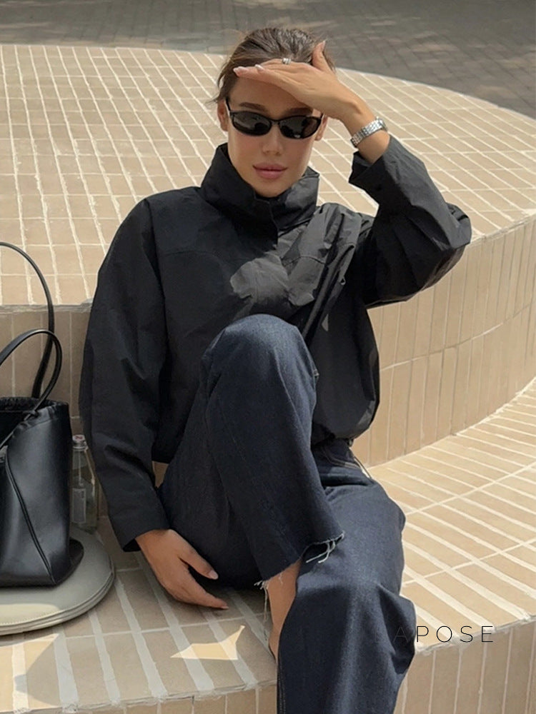 Navya Cropped Zip Jacket [V2DF20E0]