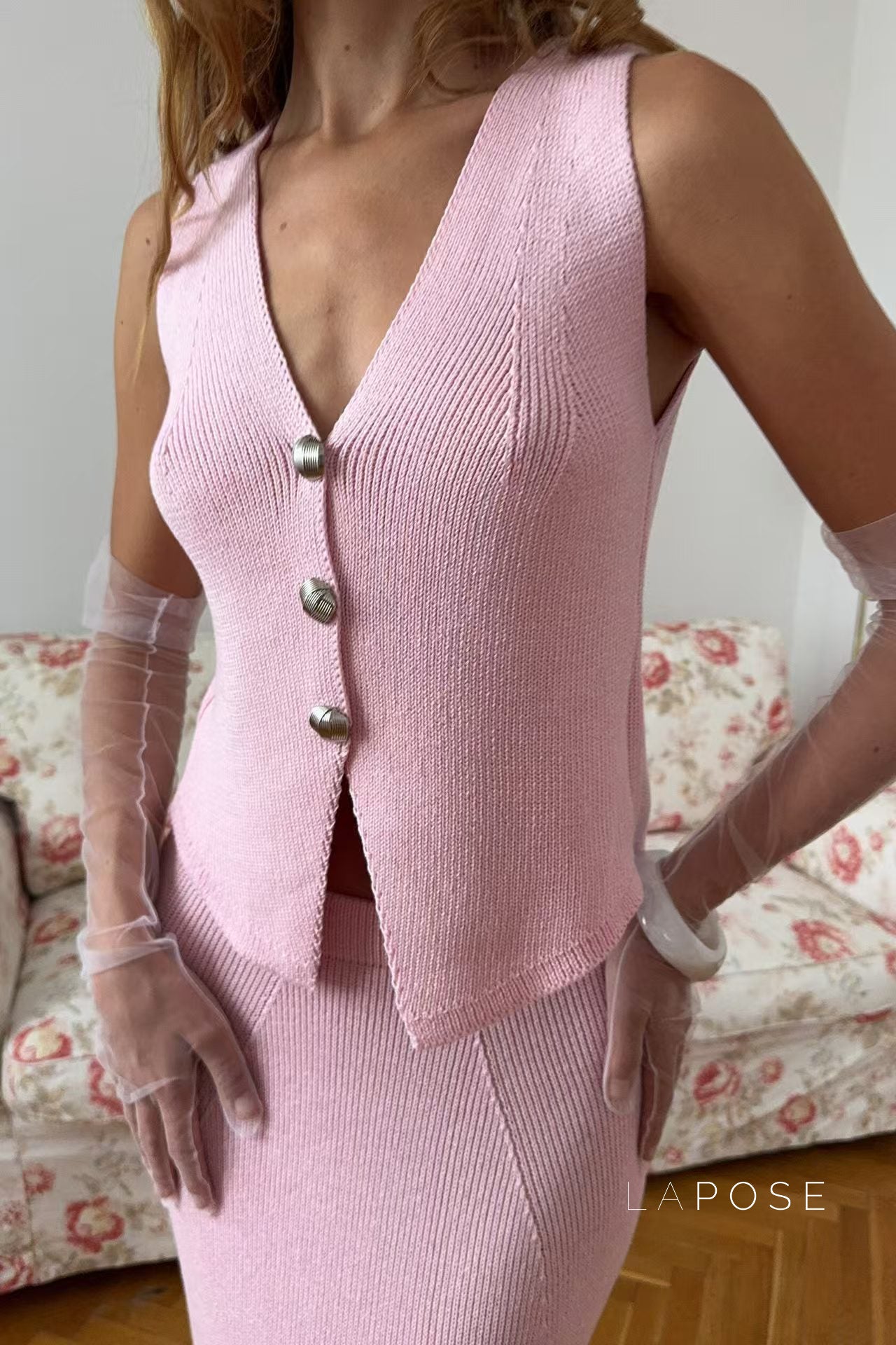 Naydelin Ribbed Knit Skirt Set [C4BVNALR]