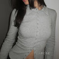 Nayelis Buttoned Polo Top [F1A12ACR]