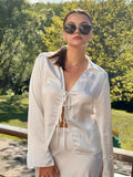 Naylah Bow Satin Shirt [49CIMLE2]