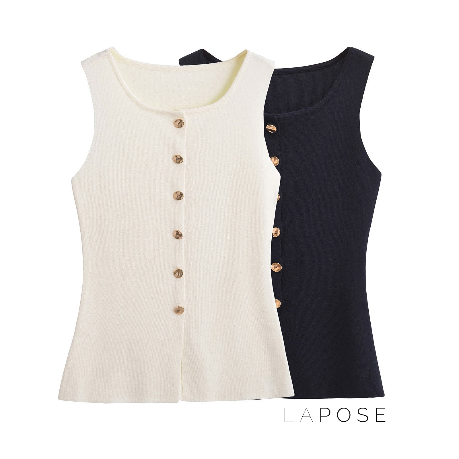 Neely Gold Button Knit Vest [CH2LY3I0]