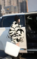 Nihira Zebra Faux Fur Coat [9WQXVDCV]