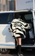 Nihira Zebra Faux Fur Coat [74IFB4IW]