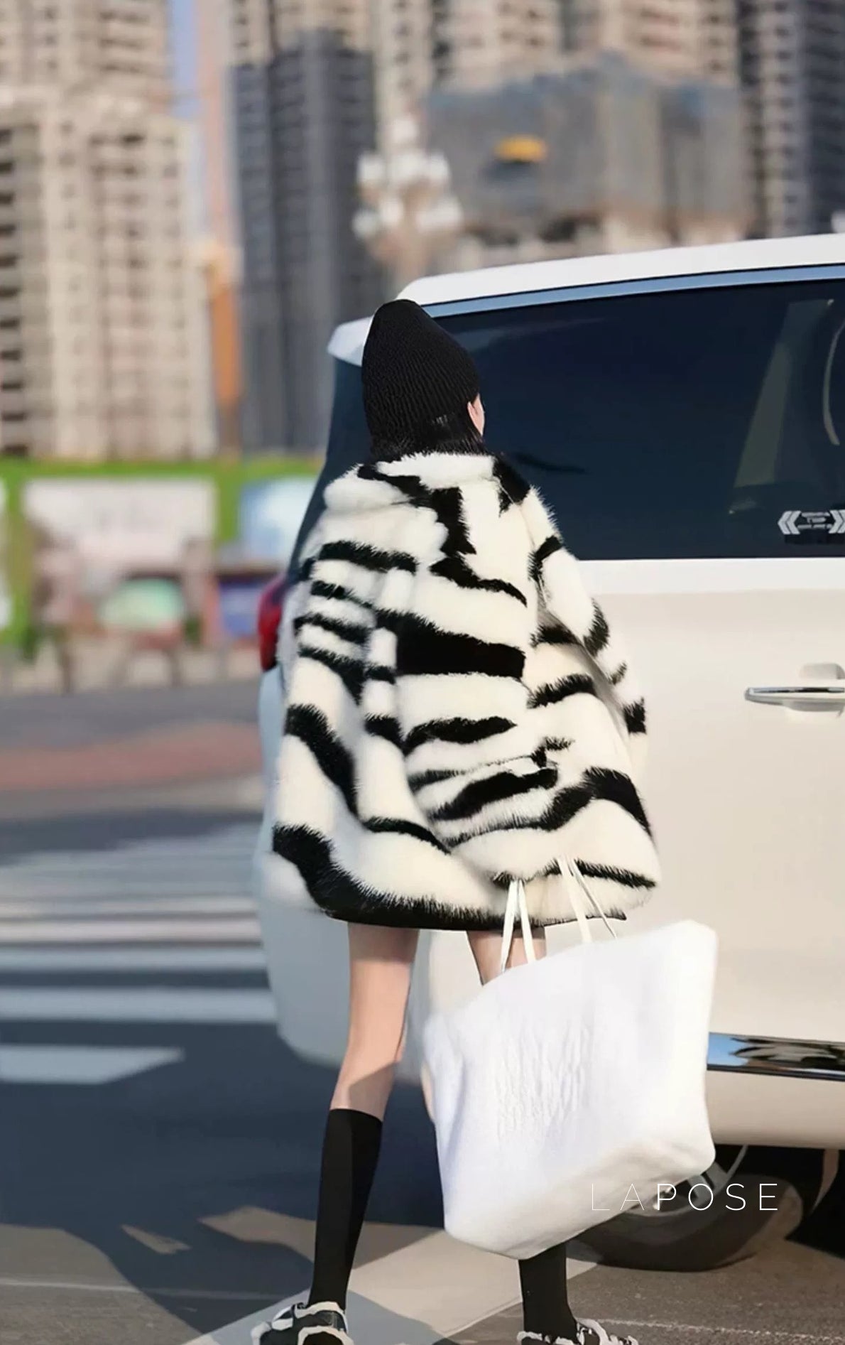 Nihira Zebra Faux Fur Coat [KNJRUMDJ]