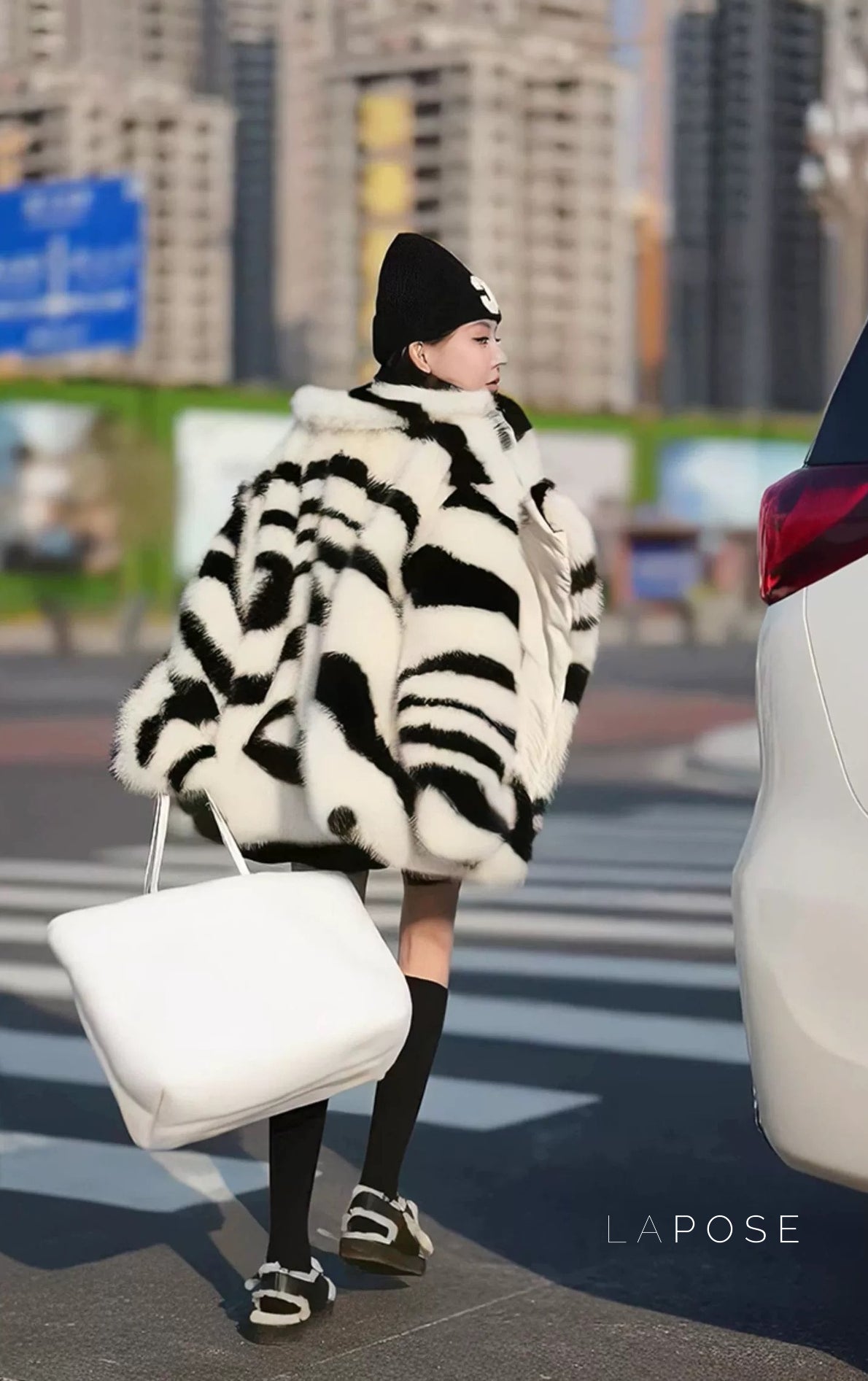 Nihira Zebra Faux Fur Coat [FIRAPIE3]