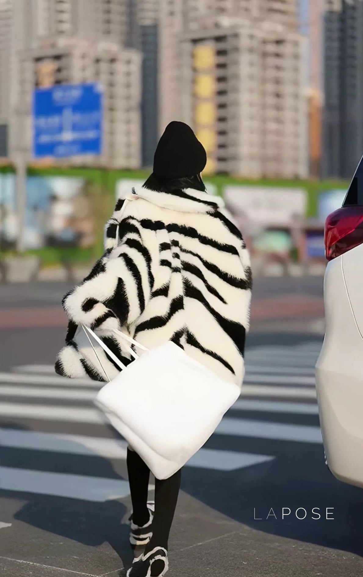 Nihira Zebra Faux Fur Coat [5LFJK7YR]