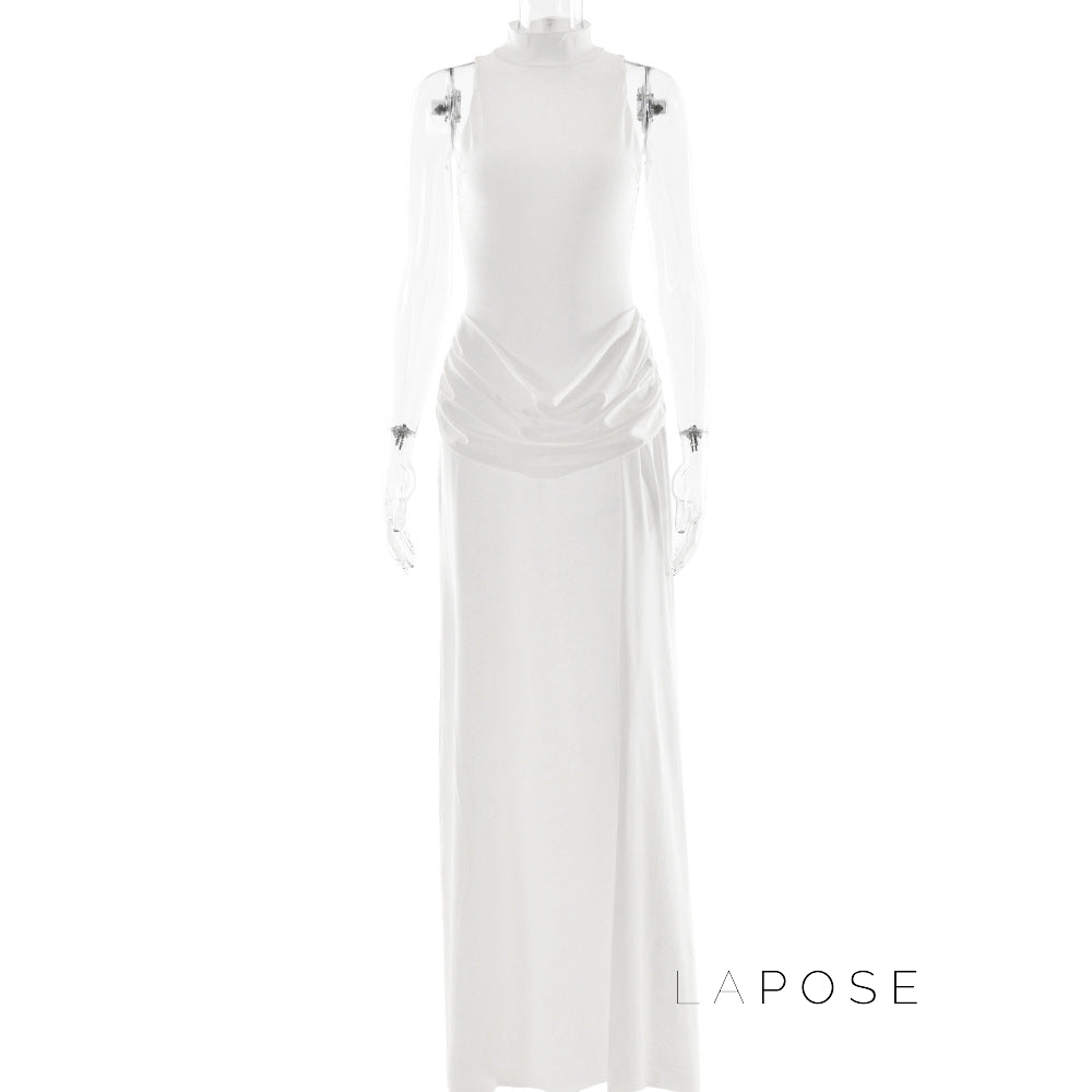Nikole Mock Neck Ruched Maxi Dress [H1ZV145K]
