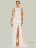 Nikole Mock Neck Ruched Maxi Dress [1G6ER64Y]