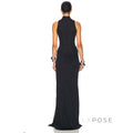 Nikole Mock Neck Ruched Maxi Dress [MAB9MNIJ]