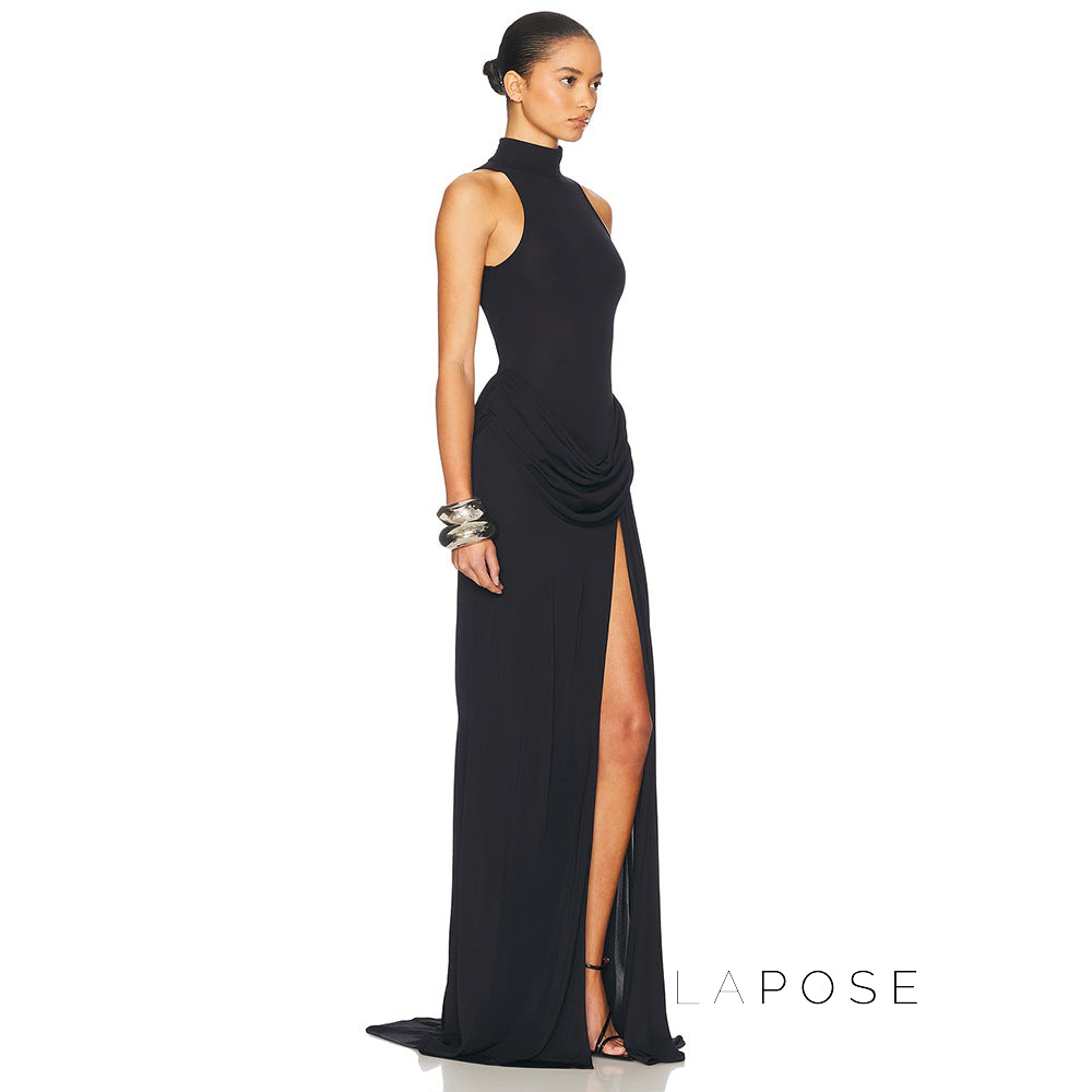 Nikole Mock Neck Ruched Maxi Dress [OG7PLJ0E]