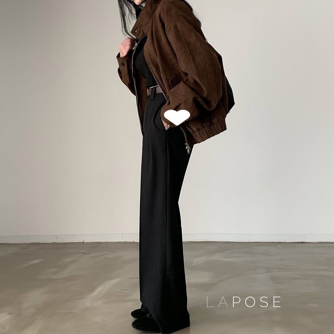 Nirvi Faux Suede Stand Collar Jacket [Z4V97ZVH]
