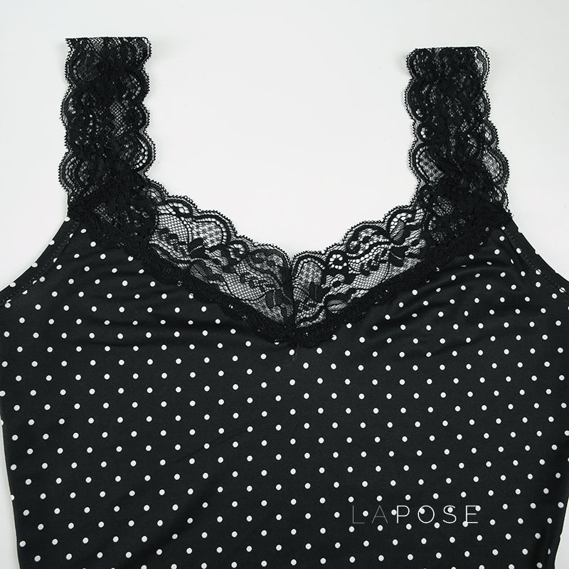 Niya Polka Dot Lace Camisole [LY9JCY5K]