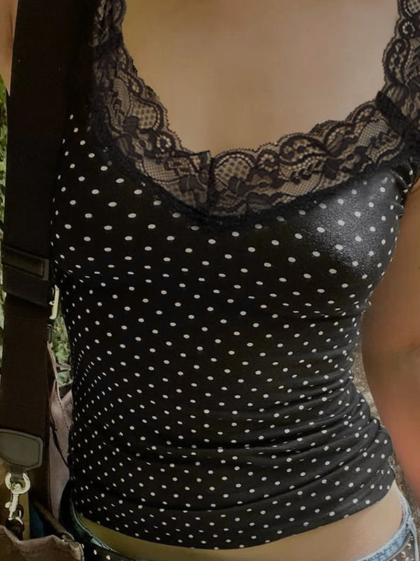 Niya Polka Dot Lace Camisole [UFKIJJY5]