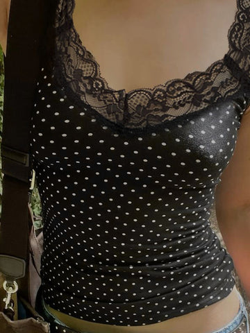 Niya Polka Dot Lace Camisole [UFKIJJY5]
