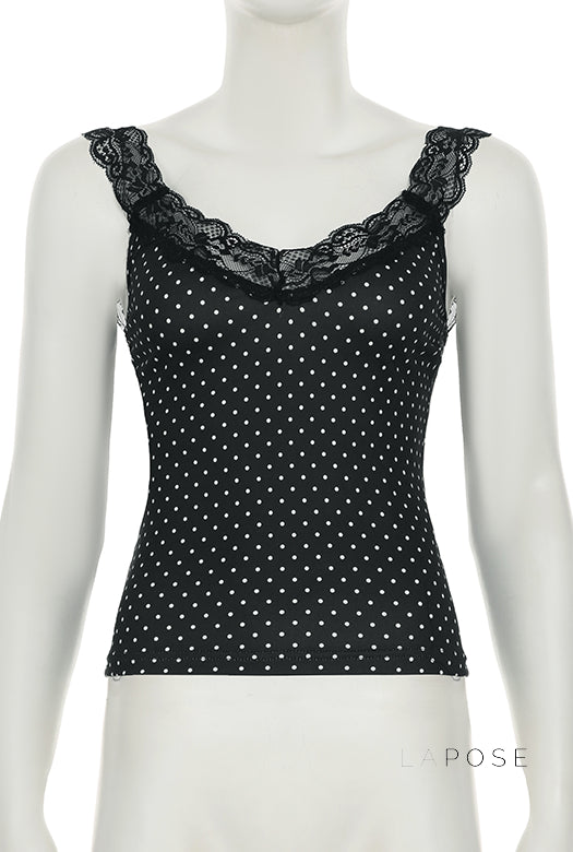 Niya Polka Dot Lace Camisole [USKVN2CK]