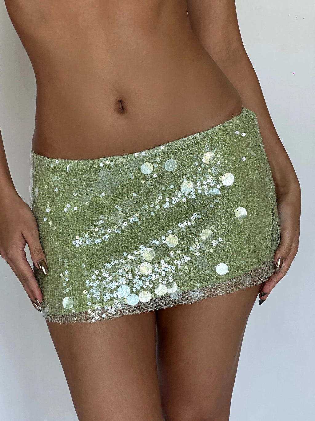LaPose Noelia Shimmering Sequin Mini Skirt