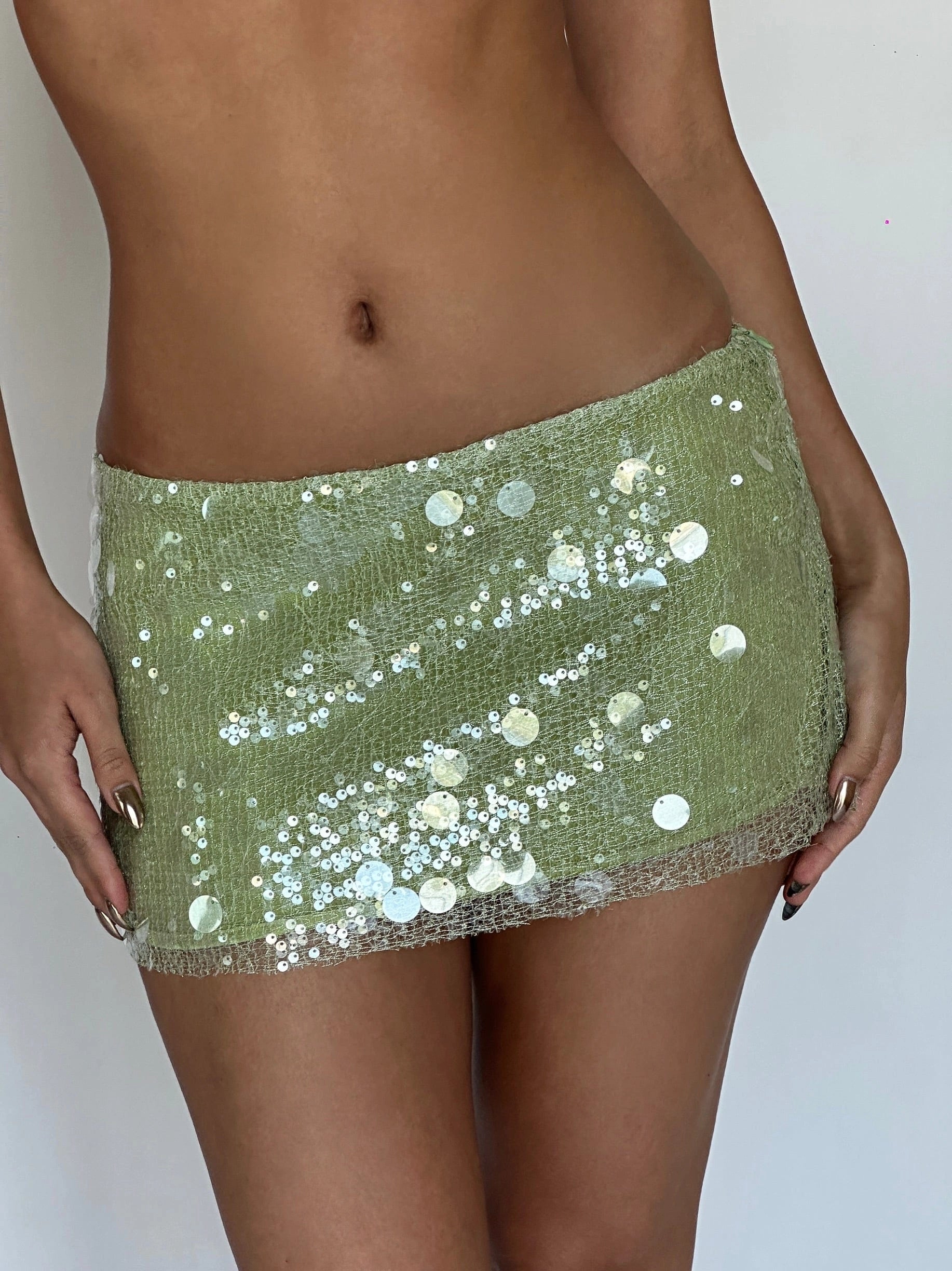 LaPose Noelia Shimmering Sequin Mini Skirt