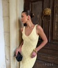 Nohemi Hollow Knit Maxi Dress [40Y702IX]