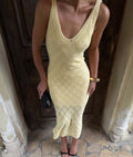 Nohemi Hollow Knit Maxi Dress [VBI4DBDH]