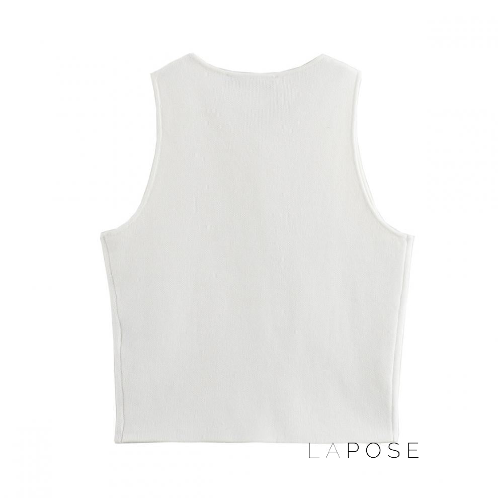 Novalee Cropped Knit Vest [TQJO23UX]