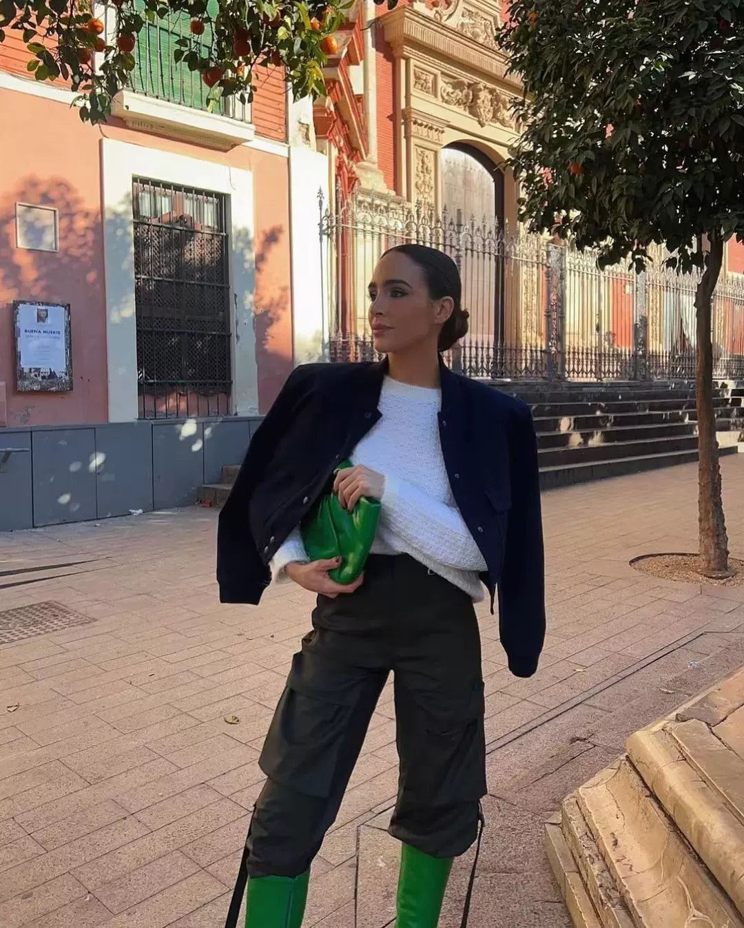 LaPose - Novalie Cropped Pocket Bomber Jacket
