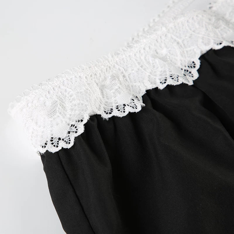 LaPose - Novalie Lace Trim Wide Leg Pants