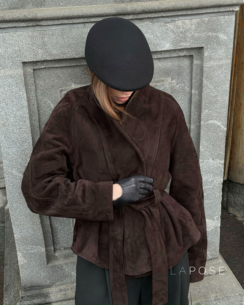 Novella Suede Belted Jacket [K4XDKB5X]