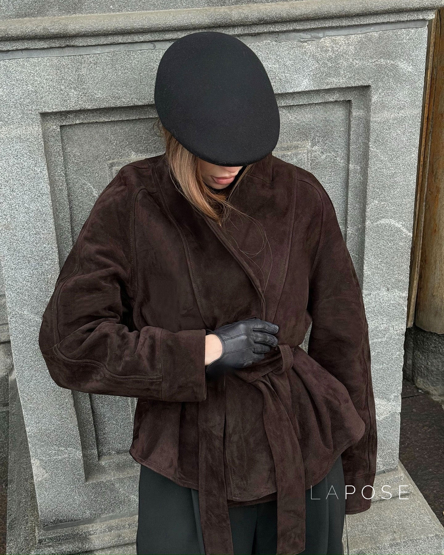 Novella Suede Belted Jacket [K4XDKB5X]