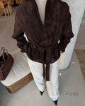 Novella Suede Belted Jacket [1EE63VUR]