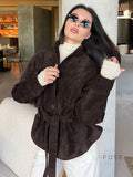Novella Suede Belted Jacket [ZZL2ZYSM]