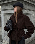 Novella Suede Belted Jacket [0GHP3LRD]