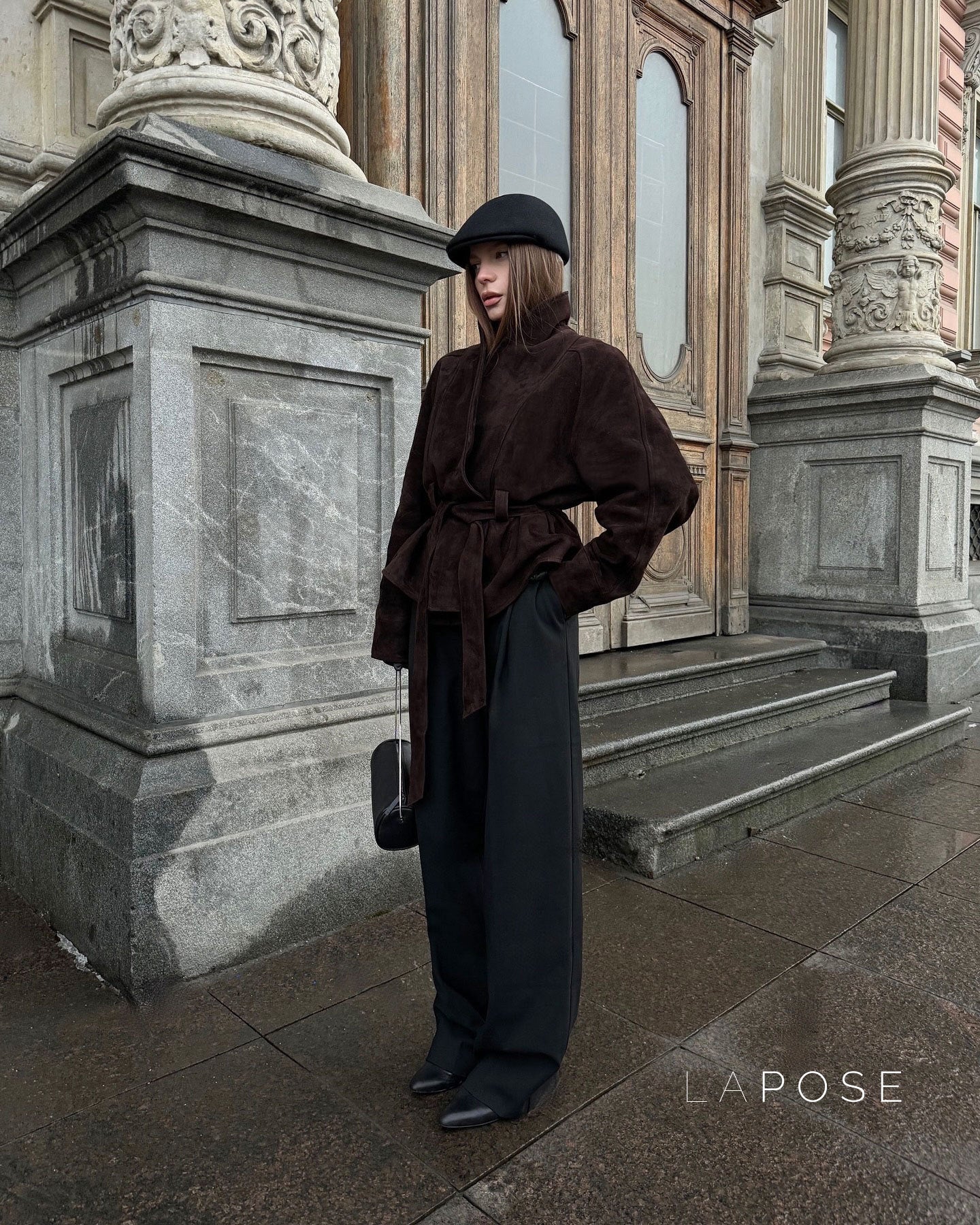 Novella Suede Belted Jacket [DOFL2VX1]