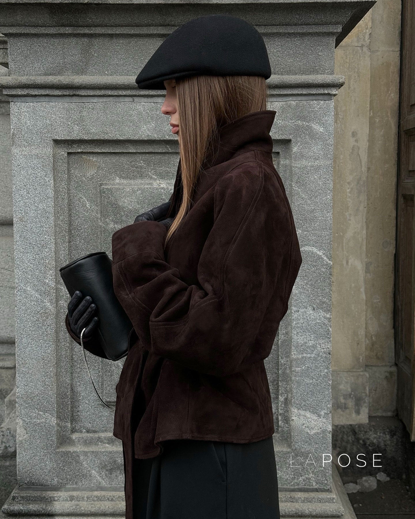 Novella Suede Belted Jacket [L26ZVHEQ]