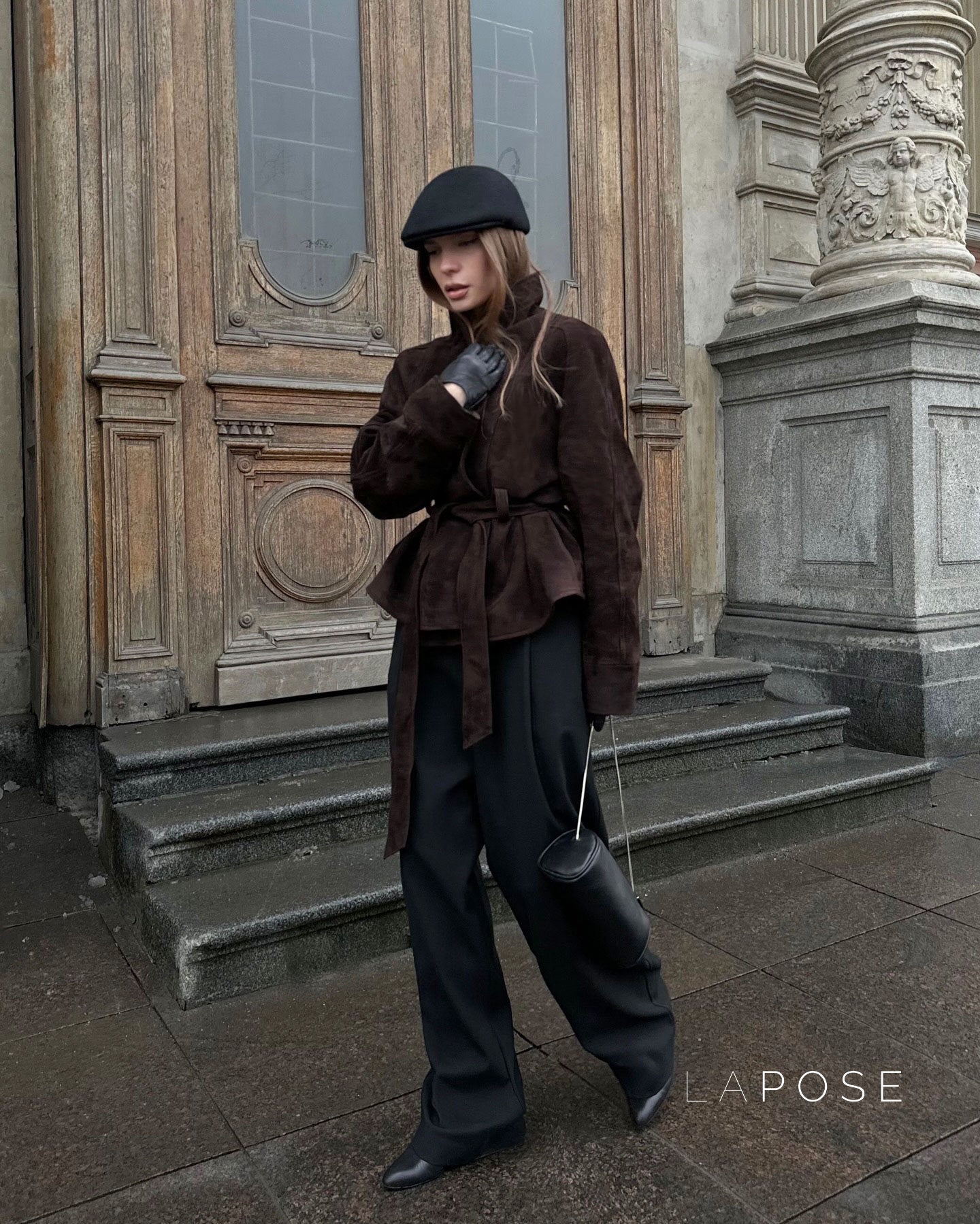 Novella Suede Belted Jacket [980HFKZT]