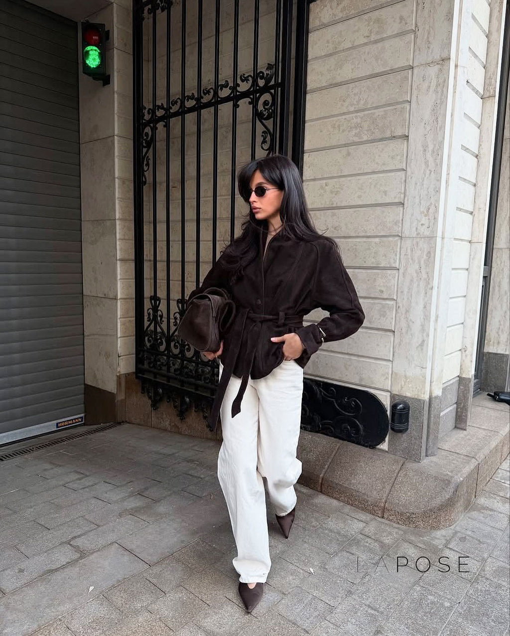 Novella Suede Belted Jacket [Y7QV9UR4]
