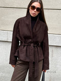Novella Suede Belted Jacket [MHOCGJIS]