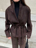 Novella Suede Belted Jacket [AUDZY526]