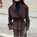 Novella Suede Belted Jacket [GOJK8WML]