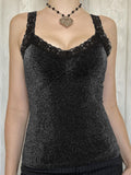 Nyelle Black Satin Lace Cami [XUQFKFDD]