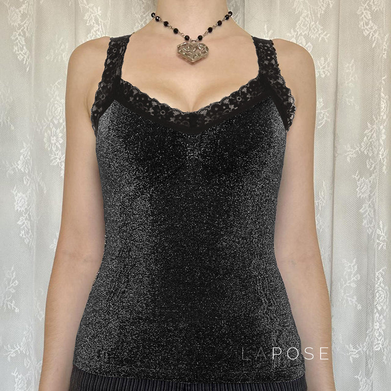 Nyelle Black Satin Lace Cami [TCY52QI2]