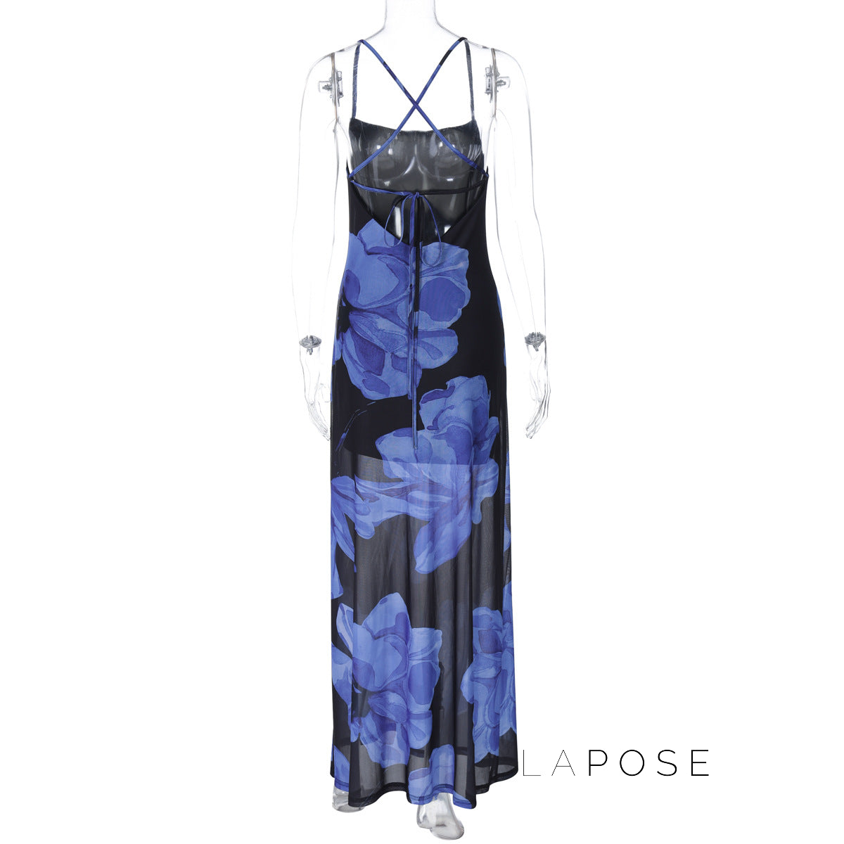 Oaklyn Floral Mesh Halter Maxi Dress [TFTGNUFQ]