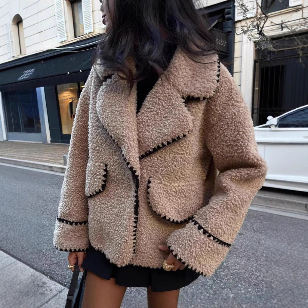 October Faux Fur Teddy Jacket [KROQMJX8]