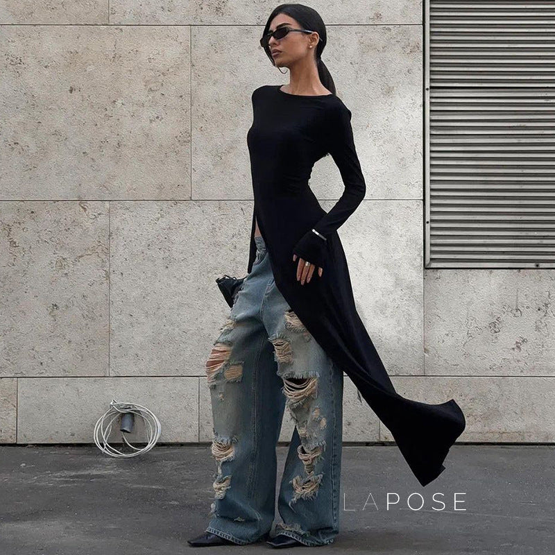 Ohana Sleek Slit Maxi Dress [6QYV5VEH]