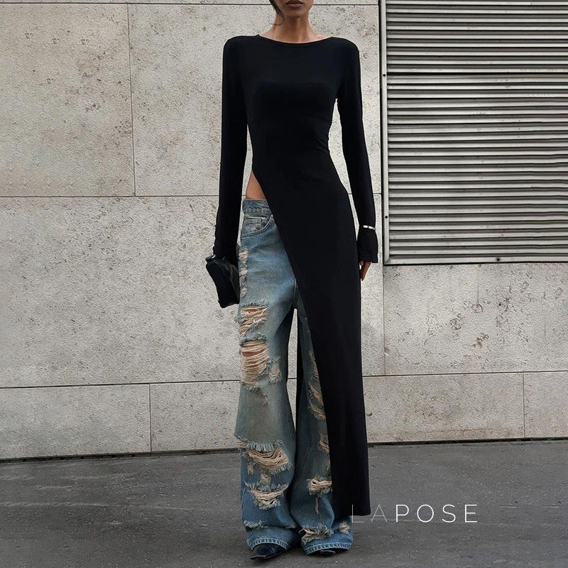 Ohana Sleek Slit Maxi Dress [8BWJZQSM]