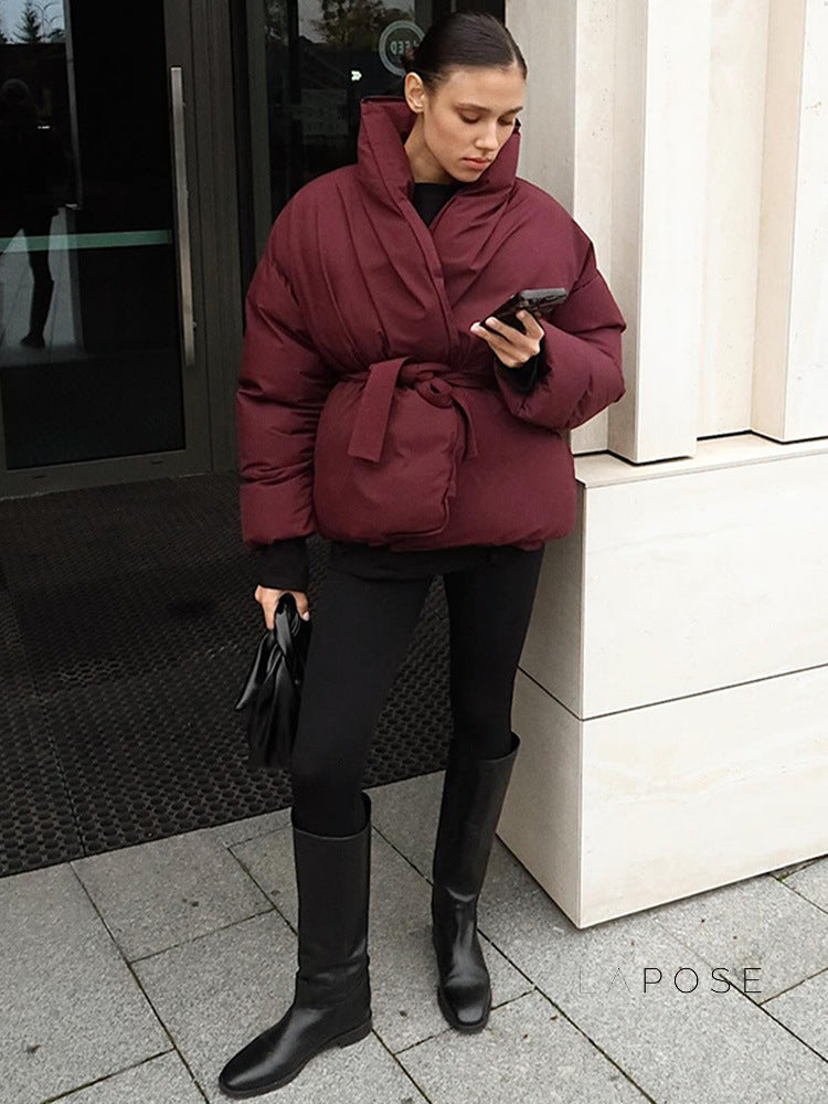 Paisleigh Belted Puffer Jacket [T4OIX75B]