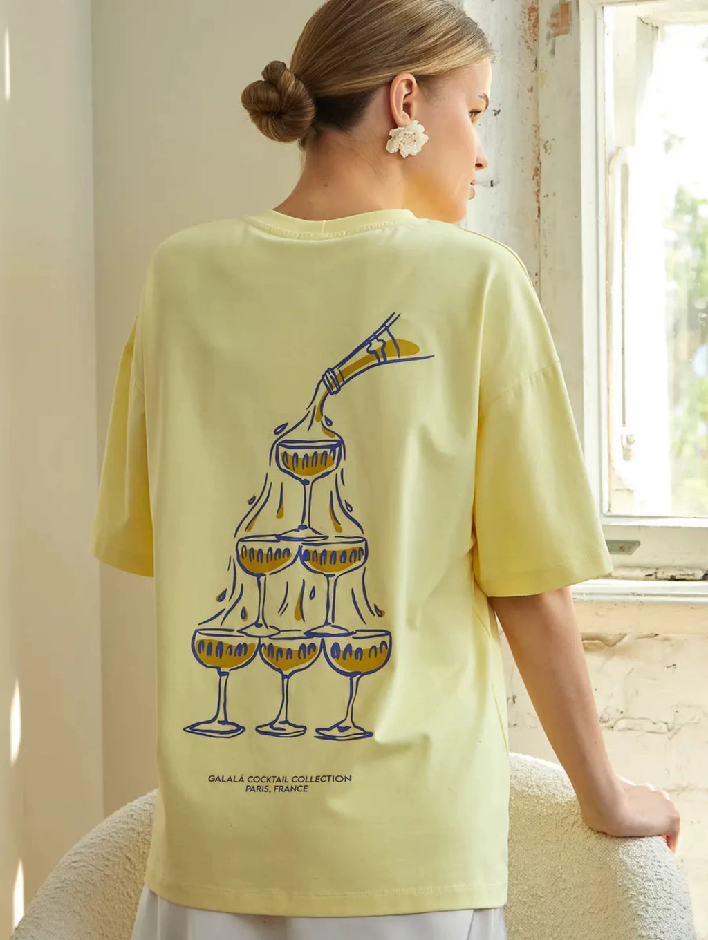 Paulina Cocktail Graphic Oversized T-Shirt