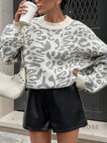 Payson Cozy Leopard Knit Sweater [UZW6X21C]