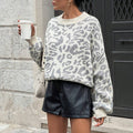Payson Cozy Leopard Knit Sweater [7JZRHXQL]